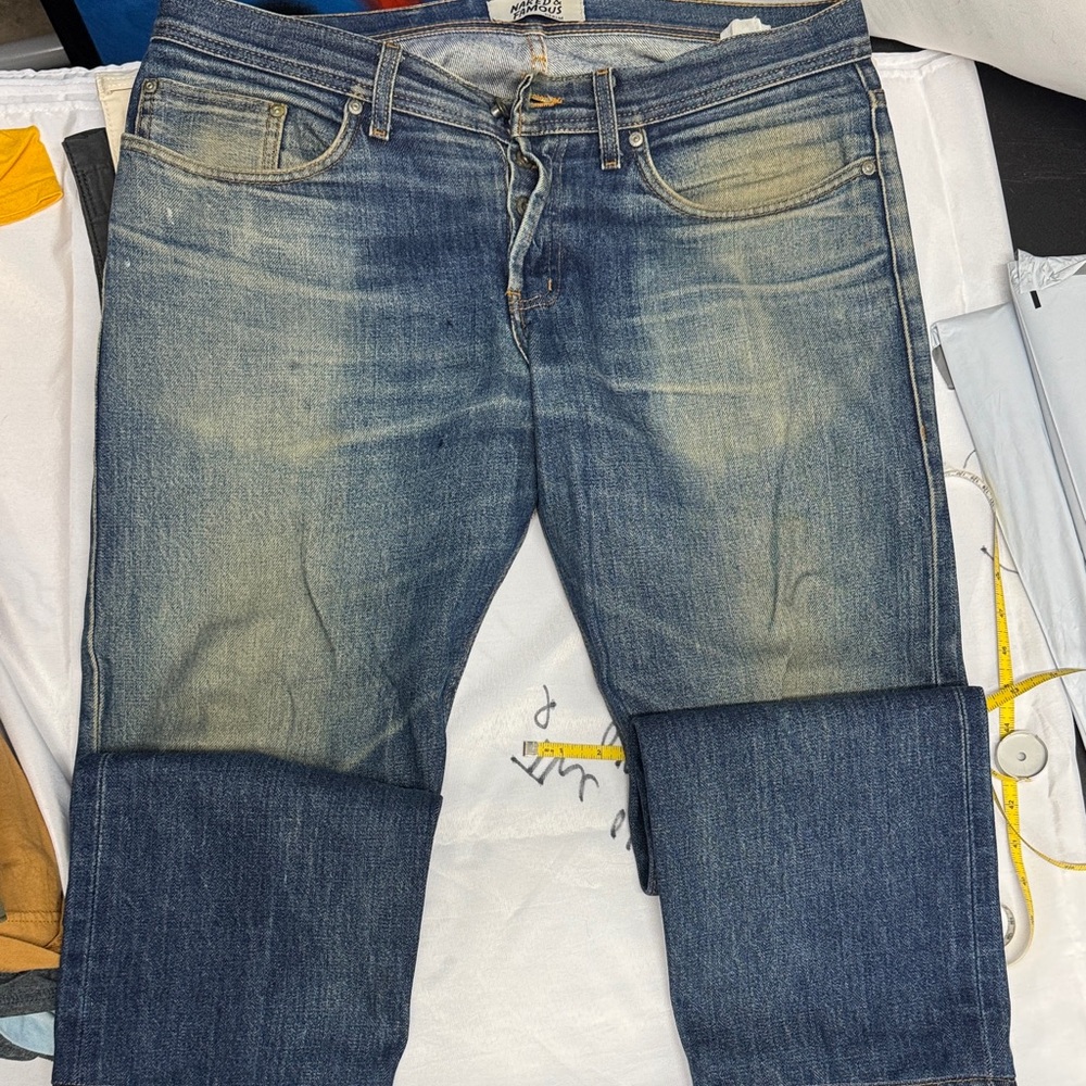 Men's Naked & Famous Dirty Fade Selvedge Blue Jeans